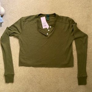 Cropped Henley Shirt